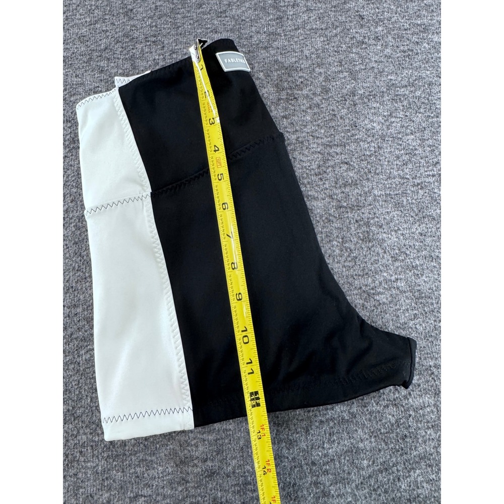 Fabletics Black White Colorblock High Waisted Athletic Shorts Size M Pockets - Picture 6 of 7
